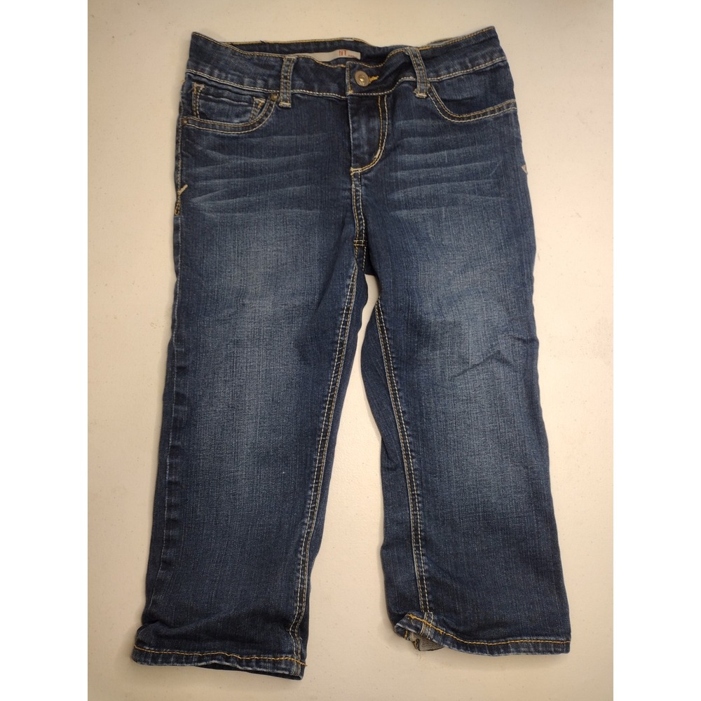 !iT Jeans Kids Size 14‎ Dark Wash Blue Straight Leg Stretch Denim capris